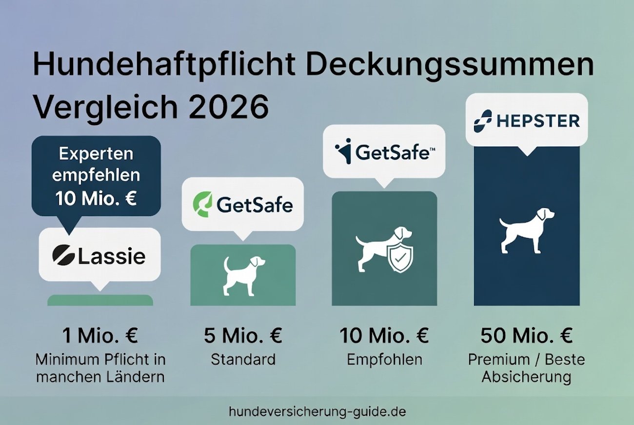 Hundehaftpflichtversicherung Deckungssummen Vergleich 50 Mio Euro 2026