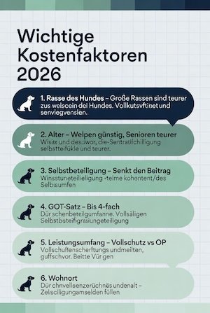 Wichtige Kostenfaktoren Hundekrankenversicherung 2026 – Rasse, Alter und Selbstbeteiligung